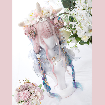 taobao agent Wen Lan | Mengxiang's Gradient Mary Su Dujiao Lolita fluffy soft girl fan noodles long curly curly hair wigs