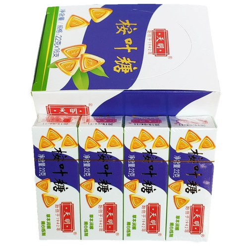Shanghai Tianming Eucalyptus Leaf Sugar 1 коробка загружена 16 старым мятным сахаром и растениями.