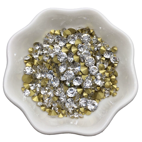 Стеклянные смешанные серьги для маникюра, бриллиантовый аксессуар для ногтей, 2 шт