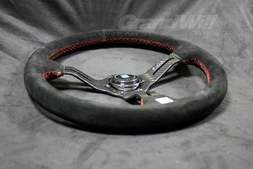 Нарди в форме вогнутой изгибающей рамы 14 -дюймовый 350 мм Поверните меховое углеродное волокно Трехмерное рулевое колесо модификации