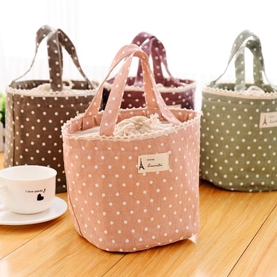 Large waterproof canvas cartoon lunch bag lunch bags small bag Mummy bag Korean cute handbag