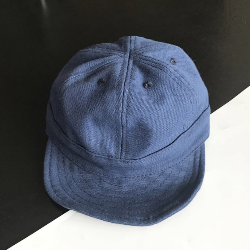 short brim fitted baseball cap