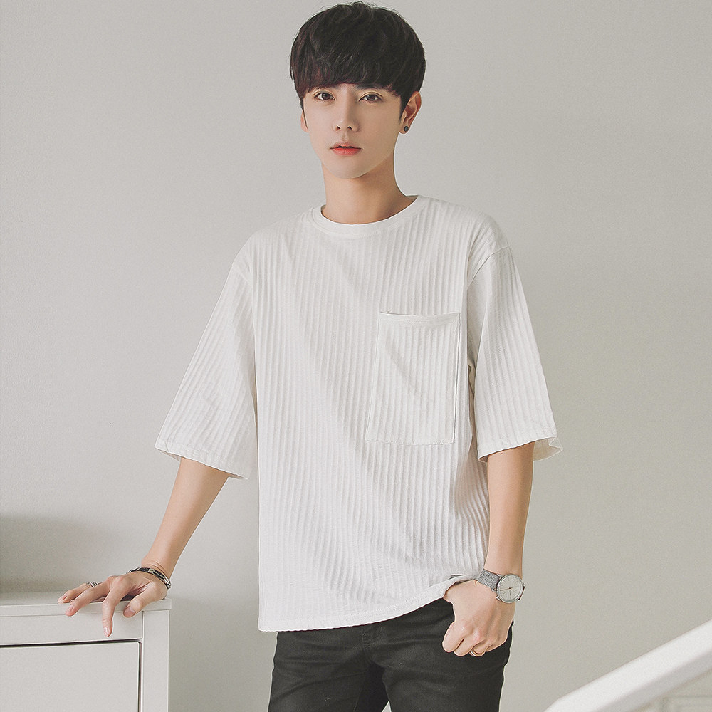 男宽松圆领七分袖青少年短袖学生服t054 p40(控价68)