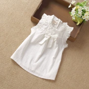 Trẻ em mặc mùa hè cotton ngắn tay Hàn Quốc áo sơ mi nữ bé công chúa áo sơ mi cotton thoáng khí - Áo sơ mi