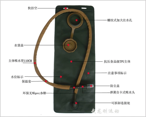 Дорожная портативная емкость для воды для воды подходит для пеших прогулок, износостойкий вкладыш