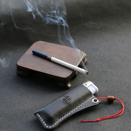 Оригинальная зажигалка ручной работы, кожаный одноразовый чехол, из натуральной кожи