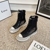 Martens, дышащие летние тонкие сетчатые короткие сапоги, босоножки на платформе, летние ботинки, коллекция 2022, из натуральной кожи