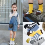Демисезонные детские хлопковые носки для школьников, мультяшные гольфы, средней длины, 5шт