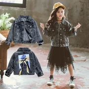 Áo khoác bé gái màu xám khói màu xám denim xuân hè 2019 mới cho bé phiên bản Hàn Quốc 7 áo thời trang 8 bé lớn - Áo khoác