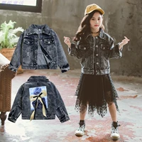 Áo khoác bé gái màu xám khói màu xám denim xuân hè 2019 mới cho bé phiên bản Hàn Quốc 7 áo thời trang 8 bé lớn - Áo khoác áo khoác trẻ em hàn quốc
