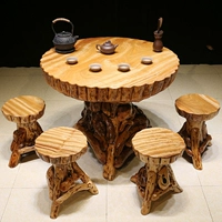 Корнеодичный кофейный столик дерево камфоры, корень для камфоры корень дерева в целом кунг -фу чайный стол с твердым деревом круглый столик