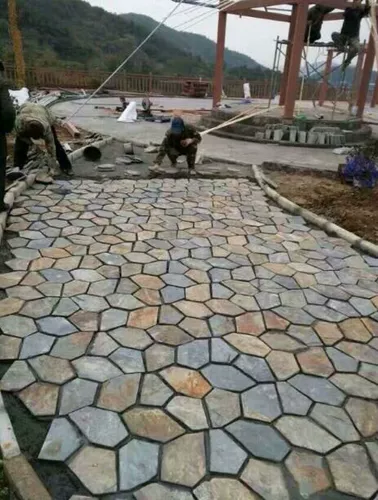 Натуральная голубая плита ледяная трещина вилла сад сад земля кирпич -увлечение древним антикварным кирпичным квадратным стеной Стена Камень Камень Материал