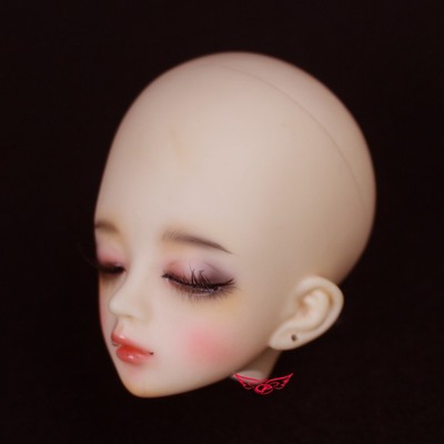 taobao agent Gray feathers Sleeping rosemary 4 -point resin makeup painting head SD/ bjd doll single head