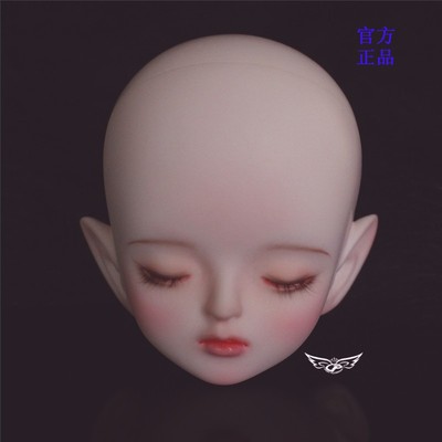 taobao agent Gray feathers Sleep Full Sleeping Fina 4 -point resin Makeup head SD/ bjd doll single head