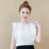 Đầm voan nữ 2018 hè mới buông thả Hàn Quốc sang trọng tay áo trắng khí chất phụ nữ - Áo sơ mi chiffon ren