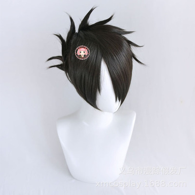 taobao agent The agreed Dream Island Thunder Black Faltering Frequent Short Hair Cos wig fake fake hair