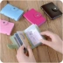Gói 1 thẻ nhiều vị trí thẻ da cừu mẫu đơn giản Gói thẻ nhỏ siêu mỏng Hàn Quốc và phụ nữ da snap thẻ thẻ xe buýt ví Chủ thẻ
