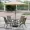 Gấp sắt rèn ba hoặc năm miếng của bộ bàn ghế ngoài trời phòng giải trí sân vườn ban công sân vườn ngoài trời đồ nội thất châu Âu ô dù
