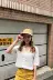 Áo voan nữ mùa xuân hè mới của phụ nữ Hàn Quốc ren cổ chữ V nửa tay trắng sơ mi trắng sơ mi hoang dã - Áo sơ mi chiffon ren