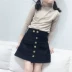 Váy cho bé gái mùa thu 2018 mới dành cho trẻ em Hàn Quốc túi đeo chéo hông đơn ngực Một váy chữ