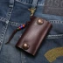 Vintage handmade nam và nữ túi da túi chìa khóa túi xe điều khiển từ xa túi rau rám nắng lớp da đồng khóa - Trường hợp chính ví móc chìa khóa giá rẻ Trường hợp chính