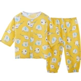 Детская летняя тонкая пижама для мальчиков, детский демисезонный хлопковый марлевый комплект