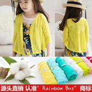 RainbowBus cô gái mặc trẻ em của quần áo chống nắng điều hòa không khí áo cardigan bông áo khoác mùa xuân mùa hè ăn mặc