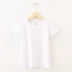 Gái Trai Trẻ Em Đen Trắng Màu Rắn Dài Tay Áo Ngắn Tay Vòng Cổ T-Shirt Cotton Dưới Áo Mùa Xuân và Mùa Hè Mùa Thu Tops