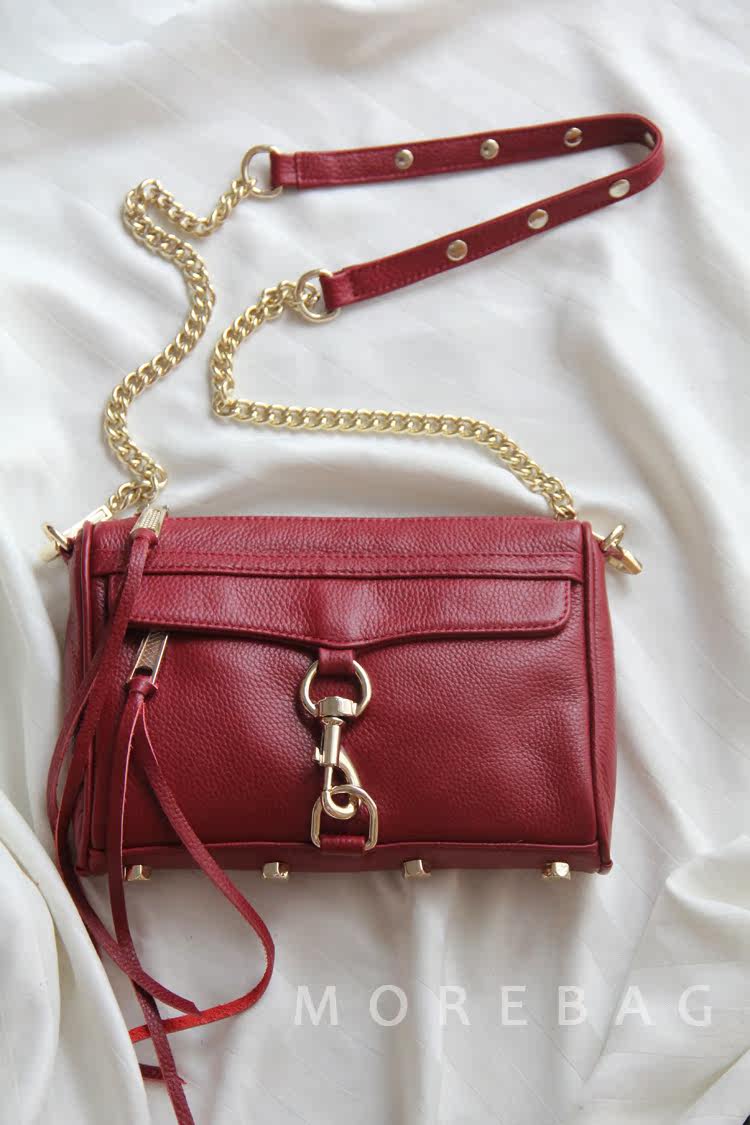 2015欧美同款牛皮铆钉流苏机车包mini mac真皮单肩斜挎小包女包