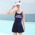 Áo tắm cho trẻ em gái Cô gái lớn Áo dài một mảnh Áo võ sĩ bảo thủ Học sinh Hàn Quốc Mỏng Bộ đồ bơi 12-15 tuổi - Bộ đồ bơi của Kid Bộ đồ bơi của Kid