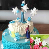 Frozen Frozen Phụ kiện bánh búp bê Aisha với bông tuyết trắng lấp lánh chèn thiệp Giáng sinh búp bê barbie búp bê barbie