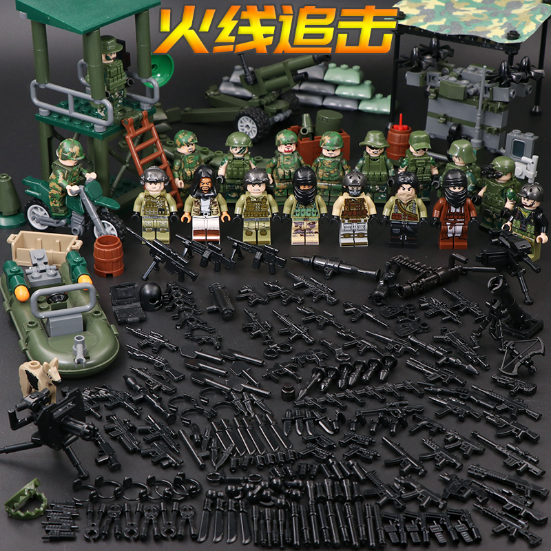 Fire Line PursuitCompatible with LEGO Man Hong Kong police  Flying Tigers CTRU Model schoolboy Puzzle Assembly Toys