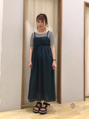 Nhật bản ban đầu eme 18 mùa hè mới item ngực dây đeo chiều rộng loose dress OP