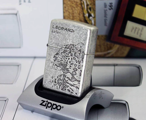 Muyi Zippo Lighter Magic Beast Shop Little Leopard Leopard, леопардовый леопард, древняя серебряная бронза ZBT-37A