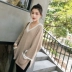 ◆ mc ◆ 2018 mùa thu mới tính khí hoang dã v- cổ áo len lỏng mỏng retro áo thun áo len phụ nữ Áo len