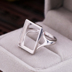 Nhẫn bạc 925 sterling trống hỗ trợ trống vuông bạc thiết lập dát sáp ong hổ phách sống mạ vàng bạch kim hỗ trợ nhẫn 13 * 18 nữ nhẫn vàng nam 18k Nhẫn