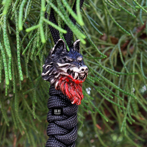 Ручная резьба работа гарнетт  EDC зонтик кулон фонарик падать ручной работы DIY -нож кулон ожерелье подвески брелок