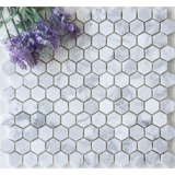 Белая шестиугольная мозаичная плитка бар Дэвид Карара Белый гексагональный камень туалетная стена ванная комната