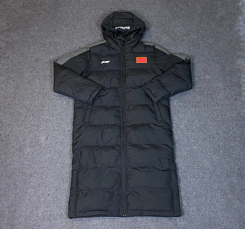 Li Ning メンズロング国旗綿コート冬厚く暖かいと寒いスポーツ防風コート AFMR AFMN035
