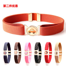 Пояс 25mm儿童弹力松紧卡通腰带不脱裤学生小朋友男童女童军训演出骑马