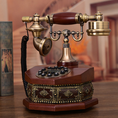 Проводной и DECT-телефон 新款欧式电话机复古电话机仿古家用固定吗美式电话座电话机实木