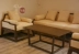Sofa hiện đại Trung Quốc mới, bàn cà phê đơn giản, kết hợp bốn mảnh, phòng khách, nội thất gỗ chắc chắn, bộ tùy chỉnh Bộ đồ nội thất