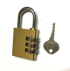 Замок кодовый Полная медь 3 колеса