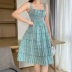 Phong cách bình dị của SUNA QUEEN Jacquard kẻ sọc splayed thiết kế dải phân cách bánh váy nữ lin - Sản phẩm HOT