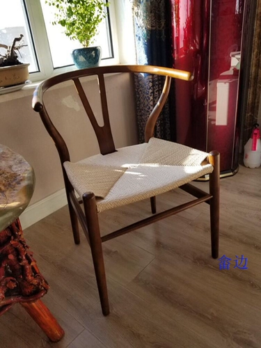 Северный стул с твердым деревом Новый китайский обеденный стул дизайнер модельер Home y Стул офис Офис ресторан и напитки персонализированное кресло Rattan