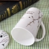 Sáng tạo nhà xương Trung Quốc cốc đơn giản cốc gốm nữ cốc có nắp với muỗng cà phê cốc uống trà - Tách