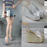Слайдеры на платформе, летние тапочки, модная высокая универсальная обувь, коллекция 2022, популярно в интернете