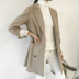 Chic check retro nhỏ tây slim body áo khoác dài phần 2018 mùa thu Hàn Quốc giản dị shop đầm đẹp Business Suit