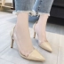 Giày cao gót mũi nhọn nữ mùa hè 2018 phiên bản Hàn Quốc của nàng tiên mới nông cạn miệng gợi cảm hoang dã lưới cao gót đỏ cửa hàng giày dép gần đây Sandal