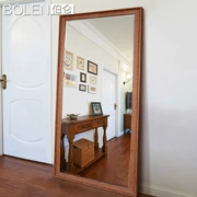 Gương trang điểm BOLEN Gương gương dài phù hợp Gương sàn gương có thể được tùy chỉnh để làm cửa hàng quần áo màu óc chó gương lớn - Gương
